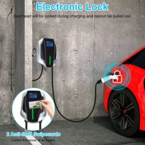 Level 2 Electric Vehicle Charger EV Wall Charger Car Charging Station with 2 Swipecards Digital Display Gun Locking for Home Garage - Image 14