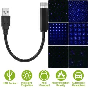 Car Star Projector Night Light Auto Roof Lights Romantic Flexible USB Night Lamp Fit All Cars Ceiling Decoration Light Interior Ambient Atmosphere Lig - Image 9