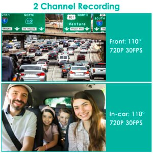Dual Lens Car DVR Dash Cam Video Recorder 720P Front Inside Camera Loop Recording Night Vision Driving Vehicle Recorder - Image 8