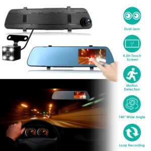 1080P Car DVR 4.3in Camera Dash Cam Camcorder Camera Recorder with 140? Angle Loop Recording Motion Detection Picture-in-Picture Display G-sensor - Image 3