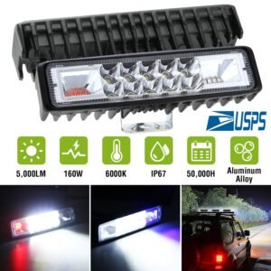 6" LED Light Bar 160W 5000lm Offroad Driving Spot Lights Work Light Pods IP67 Waterproof Fog Light Spot Flood Beam for Jeep Trailer Truck Bus Boat  2P - Image 6