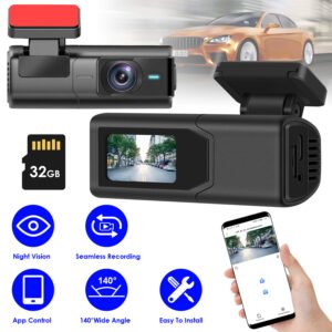 2K HD Front Dash Cam For Car With IPS Screen Night Vision Loop Recording Included 32G Storage Card 140? Wide Angle WiFi App Control Front Dashcam - Image 4