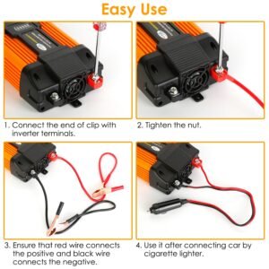 500W Continuous Power Inverter DC 12V To AC 110V Car 4000w Peak Power Inverter w/ Dual 5V 2.1A USB Ports For RV Caravan Truck Laptop - Image 12