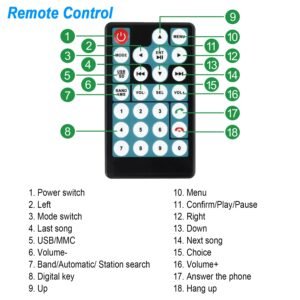 9in Car MP5 Stereo Player Touch Screen 1080P Wireless Car Radio FM USB AUX Back up Camera Mirror Link Remote Control - Image 14