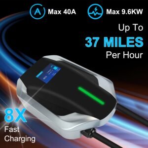 Level 2 Electric Vehicle Charger EV Wall Charger Car Charging Station with 2 Swipecards Digital Display Gun Locking for Home Garage - Image 8