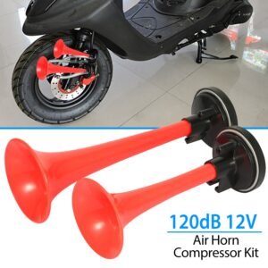 Air Horn Dual Trumpet 12V 115DB Loud Boat Motorcycle Truck Air Horn Compressor Kit - Image 7