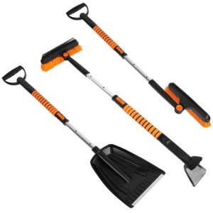 5 in 1 Detachable Snow Remover Kits Extendable Ice Scraper Snow Shovel 180? Adjustable Snow Brush Head for Car Windshield Roof - Image 2