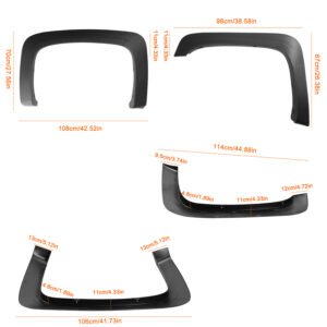 4PCS Wheel Rivet Fender Flares Pocket Style for 07-13 Chevy Silverado 1500 2500HD/3500HD - Image 8