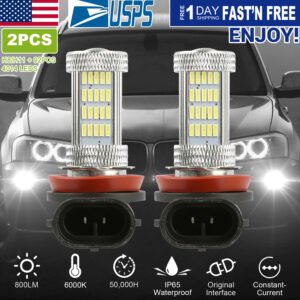 2PCS 800lm H8/H9/ H11 LED Fog DRL Light Bulb IP65 Water-Resistant 360? Beam Angle 6000K White - Image 6