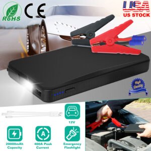 12V Car Jumper Starter 400A Peak 20000mAh Battery Charger Power Bank Portable Power Booster Battery w/ 3 Flashlight Modes - Image 5