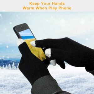 Unisex Touch Screen Gloves Full Finger Winter Warm Knitted Gloves For Warmth Running Cycling Camping Hiking - Image 2