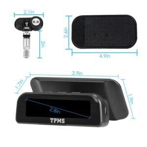 Wireless Solar Car Tire Pressure Monitoring System Auto Tire Pressure Monitor with Built-in Sensors Temperature Alarm for Car SUV Sedan RV - Image 8