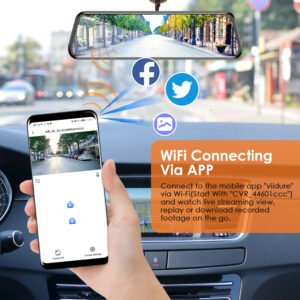 4K Car DVR 12in Dash Cam Camcorder Camera Recorder with 170? Angle Loop Recording Motion Detection Night Vision Voice Control APP Control G-sensor - Image 11