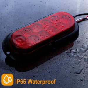 2Pcs Oval LED Brake Light 10LEDs Lamp Stop Turn Tail Light IP65 Waterproof Oval Red Trailer Tail Light for Trunk Jeep RV etc. - Image 8