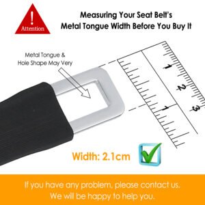 2Pcs Car Seat Belt Extender 9in Buckle Tongue Webbing Extension Safety Belt Auto Belt Clip Lengthening - Image 4