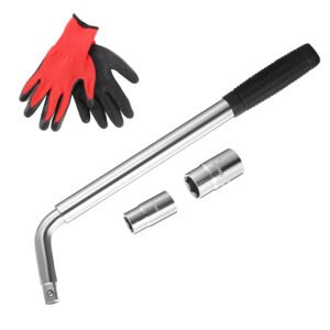 Telescoping Lug Wrench Extendable Tire Wheel Nut Wrench with CR-V Sockets 17mm/19mm/21mm/23mm Free Work Gloves - Image 12