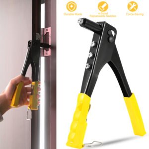 Hand Riveter Pop Rivet Gun 9.5inches Heavy Duty 4 Different Nozzles 1 Wrench Included Riveting Tool - Image 2