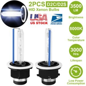 2PCS D2C/D2S HID Xenon Light Bulbs 35W 8000K 3500LM Headlight Replacement Bulbs - Image 7