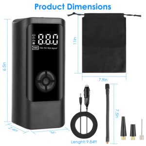 Car Tire Inflator Pump Portable Car Air Compressor Corded Electric Air Pump With LED Light - Image 11