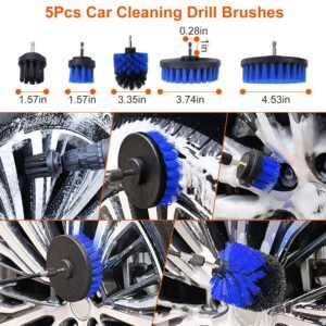 26Pcs Car Detailing Brush Kit Exterior Interior Car Cleaning Set Drill Brush Set Car Buffing Sponge Pads Kit for Cleaning Automobile Interior Exterior - Image 6