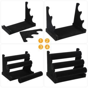 3-Tier Velvet Jewelry Stand Removable Bracelet Holder Watch Jewelry Bangle Display Rack - Image 13