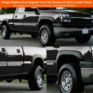 4PCS Wheel Rivet Fender Flares Pocket Style for 07-13 Chevy Silverado 1500 2500HD/3500HD - Image 4