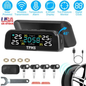Wireless Solar Car Tire Pressure Monitoring System Auto Tire Pressure Monitor with Built-in Sensors Temperature Alarm for Car SUV Sedan RV - Image 7