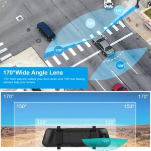 FHD 1080P Car DVR Dash Camera 9.66In Vehicle Driving Recorder w/ G Sensor Parking Monitoring Seamless Recording - Image 9
