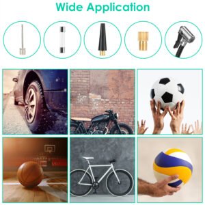 Portable Tire Inflator 120 PSI Maximum 90W Powered Tire Pump with Digital Display LED Light Inflatable Nozzle Needle Fuse Air Compressor for Bikes Mot - Image 6