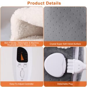 Heating Pad for Foot Electric Heated Foot Warmer Soft Leg Warmer Boots with 6 Level Heating 4 Level Timing - Image 10