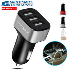 USB Car Charger 30W 5.5A 3 USB Port Cigarette Lighter Charger Adapter For iPhone XS/iPhone XS Max/iPhone 8 Plus/Galaxy S7/Galaxy S6 - Image 3