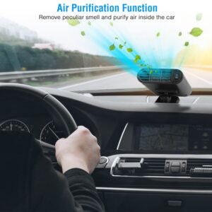 12V 150W Portable Car Heater Heating Fan 2 In 1 Defroster Defogger Demister Windshield Heater Automotive Cooling Fan with Air Purification 360? Rotati - Image 9
