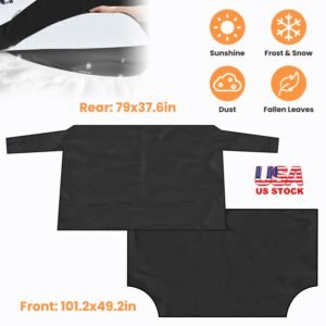 Magnetic Car Windshield Cover Front Rear Car Windshield Protector against Snow Sun Dirt Leaves Fit for All Cars Oxford Fabric Waterproof Heat-Resistan - Image 2