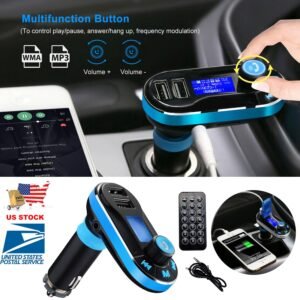 Car Wireless FM Transmitter Dual USB Charger Hands-free Call MP3 Player Aux-in LED Display Remote Controller - Image 3