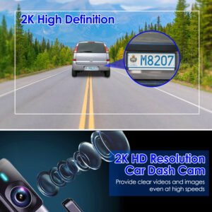 2K HD Front Dash Cam For Car With IPS Screen Night Vision Loop Recording Included 32G Storage Card 140? Wide Angle WiFi App Control Front Dashcam - Image 7