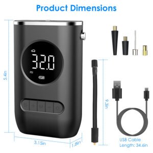 Car Tire Inflator Pump Portable Car Air Compressor Wireless Electric Air Pump 150 PSI with LED Light - Image 11