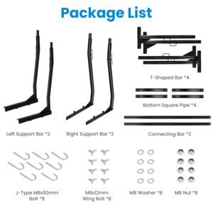 1Pair Extendable Truck Ladder Rack Non-Drilling Pick-up Truck Bed Utility Rack Adjustable Steel Truck Rack with 800LBS Capacity for 47.2-72.8in Wide T - Image 10