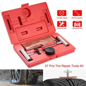 57 Pcs Universal Tire Repair Tools Kit Flat Tire Puncture Repair Tools for Cars Trucks - Image 2
