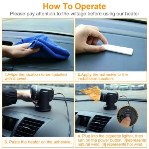 12V 120W Portable Car Heater 2 In 1 Heating Cooling Fan Rotatable Demister Defroster with 4.92ft Cord - Image 14