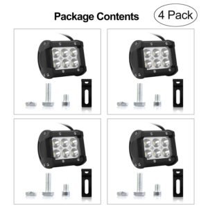 4 PCS 4? 18W Dual Row LED Waterproof Spot Light Pod Cube Light - Image 3