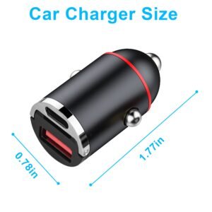 2Pcs 100W USB Type-C Car Charger QC4.0 PD3.0 USB Fast Charging Adapter Dual Port Car Cigarette Lighter Compatible with iPhone14/13/12 IPad Samsung - Image 2