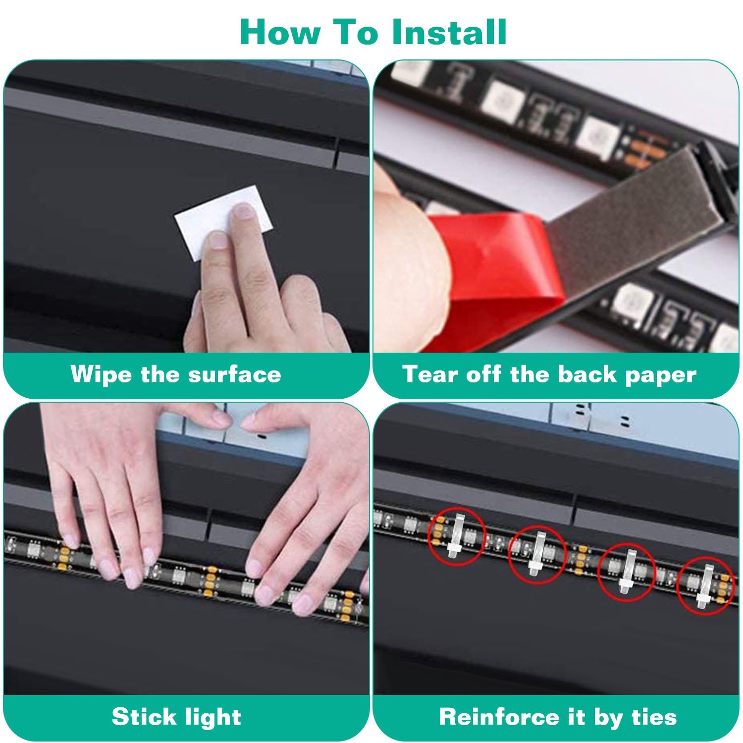 Waterproof RGB Underglow LED Strip Remote App Control Car Underbody Light Music Control Exterior Underbody Lights DC 12V - Image 9