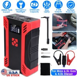 Car Jump Starter with Air Compressor Portable Car Battery Booster with Digital Tire Inflator with 2000mAh Peak Current for 12V Car 6.5L Gas or 4.0L Di - Image 5