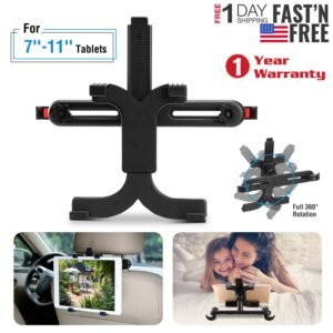 Car Headrest Tablet Mount 360? Rotation Car Tablet Holder Universal for 7-11 Inch iPad iPad Air iPad Pro Galaxy Tab Kindle Fire - Image 10