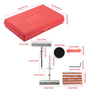 57 Pcs Universal Tire Repair Tools Kit Flat Tire Puncture Repair Tools for Cars Trucks - Image 10