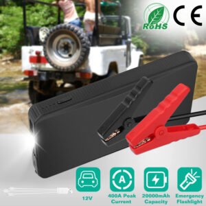12V Car Jumper Starter 400A Peak 20000mAh Battery Charger Power Bank Portable Power Booster Battery w/ 3 Flashlight Modes - Image 6