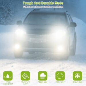 2PCS 600lm 80W H8/H9/H11 LED Fog DRL Light Bulb IP68 Waterproof 6000K White Fog Light - Image 14
