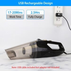 Handheld Cordless Car Vacuum Cleaner 120W 8000PA DC 12V Car Auto Home Duster Wet Dry Powerful Suction with Accessory Kit - Image 10