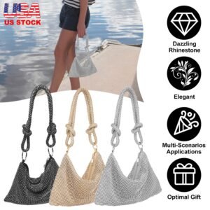 Women Glitter Evening Bags Shiny Rhinestone Lady Handbag Purses for Parties Wedding Cocktail - Image 9