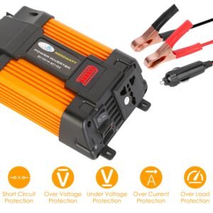 500W Continuous Power Inverter DC 12V To AC 110V Car 4000w Peak Power Inverter w/ Dual 5V 2.1A USB Ports For RV Caravan Truck Laptop - Image 10